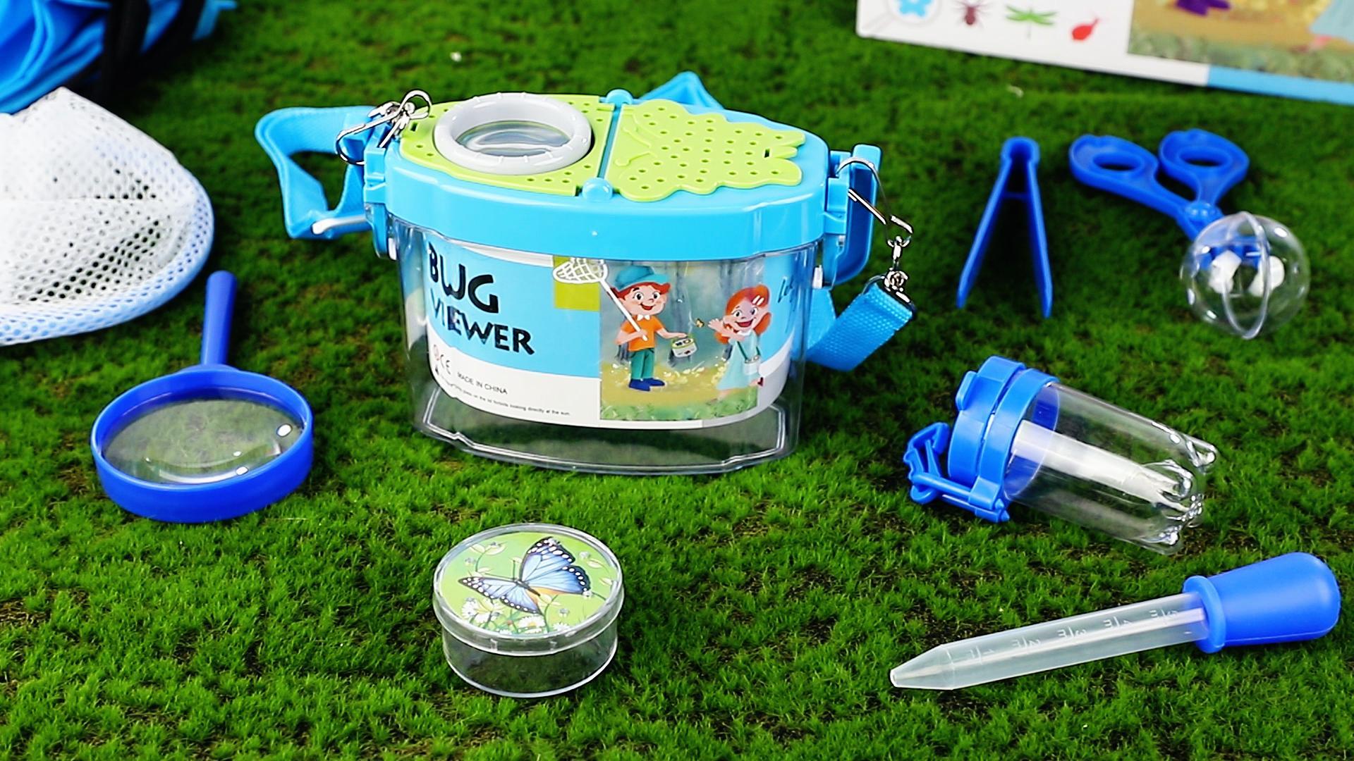GmeDhc Kit Découverte Enfant - Boîte à Insectes, Loupe, Filet de Capture, Sac à Dos, Jouet d'extérieur pour Garçons et Filles de 3 à 12 Ans