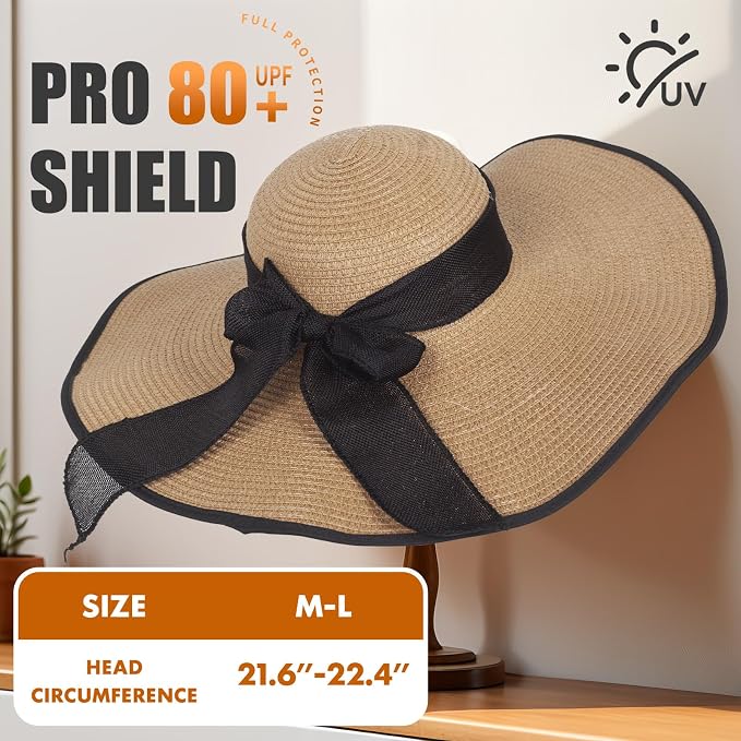 Sombrero de paja Sun Straw con ala ancha y protección UPF 80+ miniatura 6