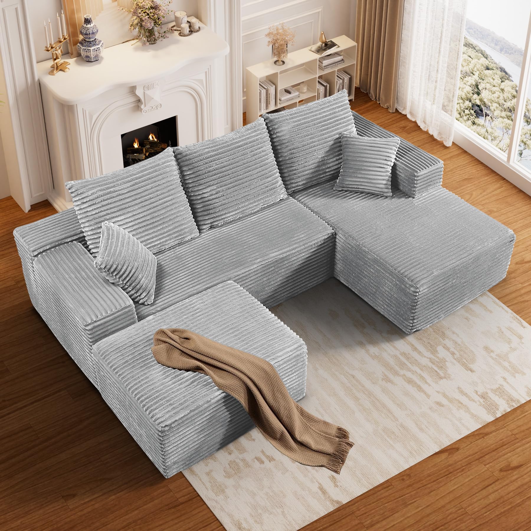 ONEMMLION Cloud Couch Sectional in U-shape configuration