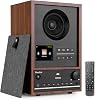 Audizio Canzo DAB Radio Internet Radio with WLAN & Bluetooth 5.3 Digital Radio Radio with Remote Control Kitchen Radio with LAN Connection AUX & Line-Out Ideal for Kitchen Living Room & Bedroom - Walnut