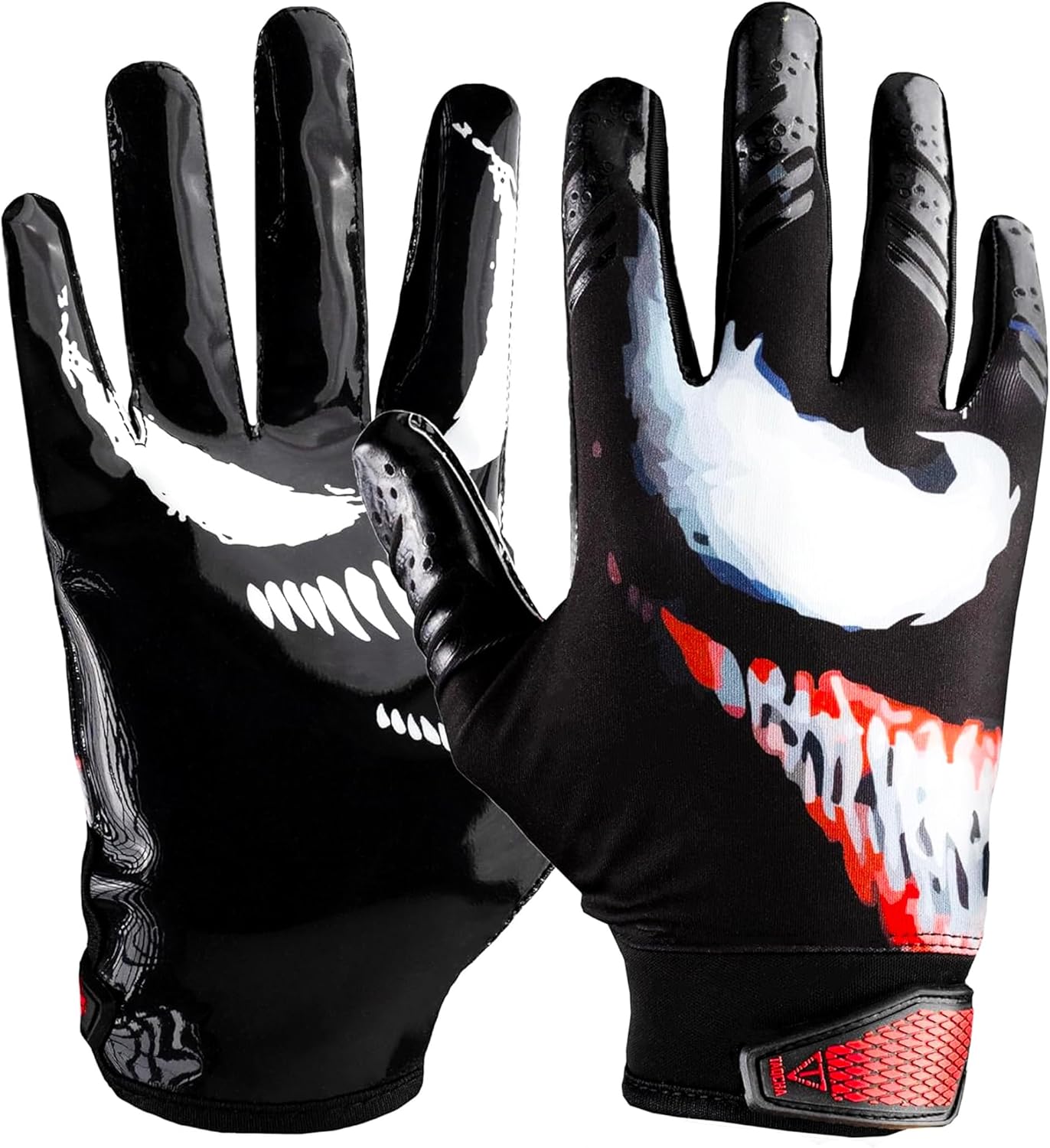TAQCHA Villain Football Receiver Gloves – Elite Stick Grip Football Gloves for Adults & Youth – Ultra Sticky, Breathable, Durable Gloves for Wide Receivers, Pro Performance Game Gloves