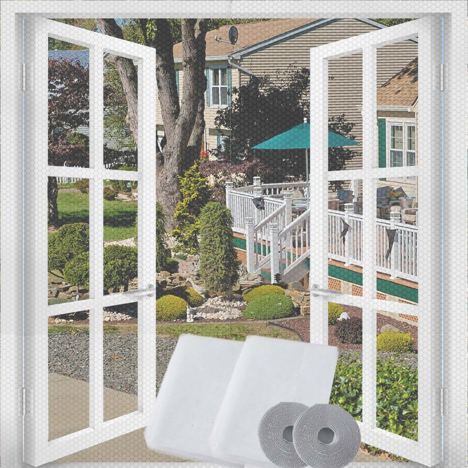 No Tools Window Screen Vickys 2 Pack White Window Insect Screen Net Kit ...