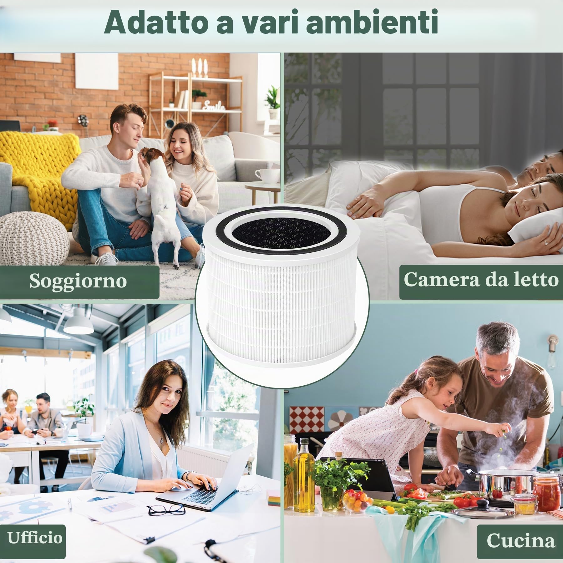2 filtri Core 200S compatibili con purificatore d'aria Levoit Core 200S, filtro HEPA 3 in 1 H13, alta efficienza carbone attivo di ricambio Core 200S-RF, bianco