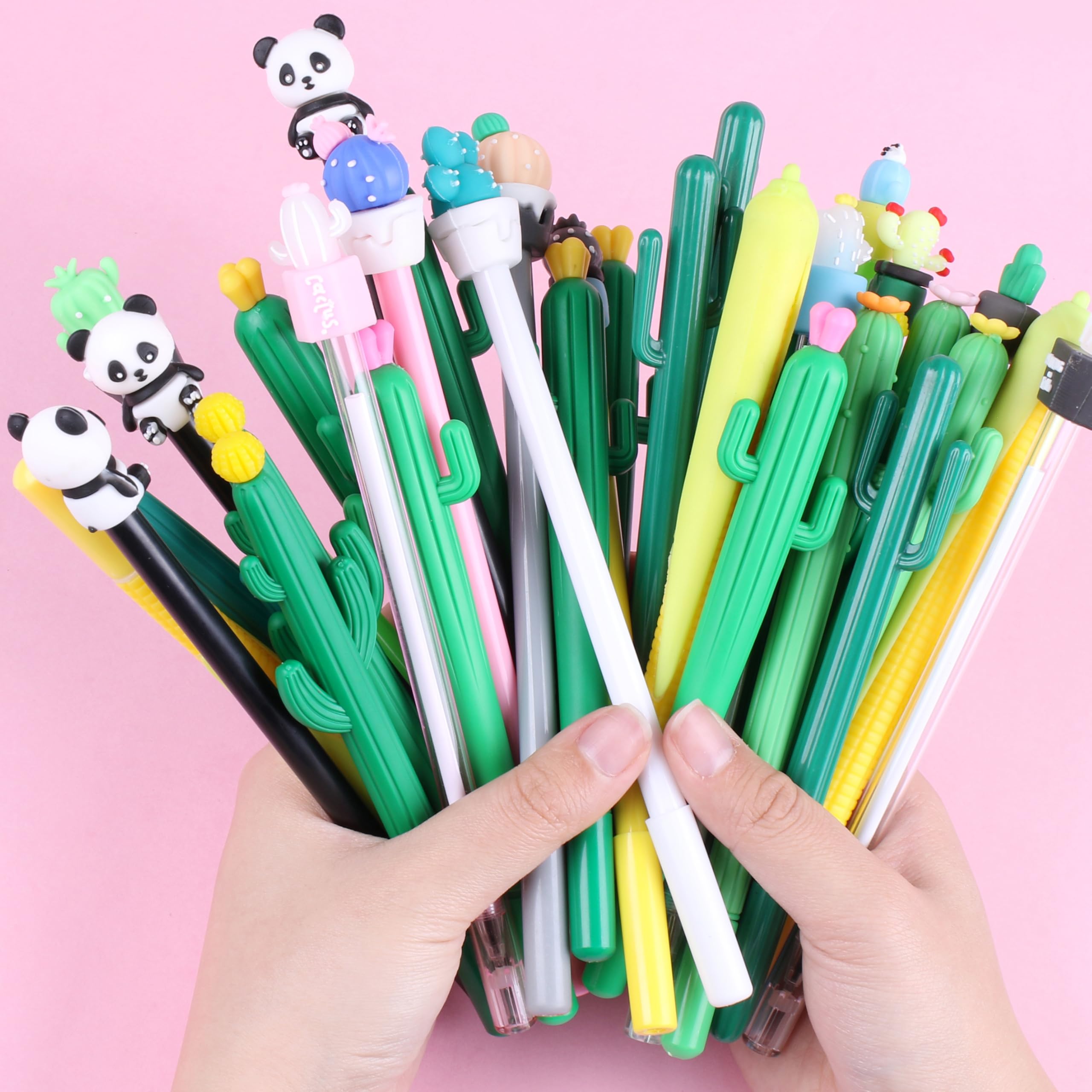 36Pcs/Bulk Cute Pens Novelty Cactus Gel Pen Funny Journal Cool Fancy Kawaii Fun Rollerball Pen, Creative School Office Supply Party Favors Kids Adults Men Women Girl Teens Writing Stationery Pen Set - Image 8