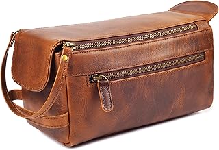 Kit de aseo de cuero de grano completo para h...