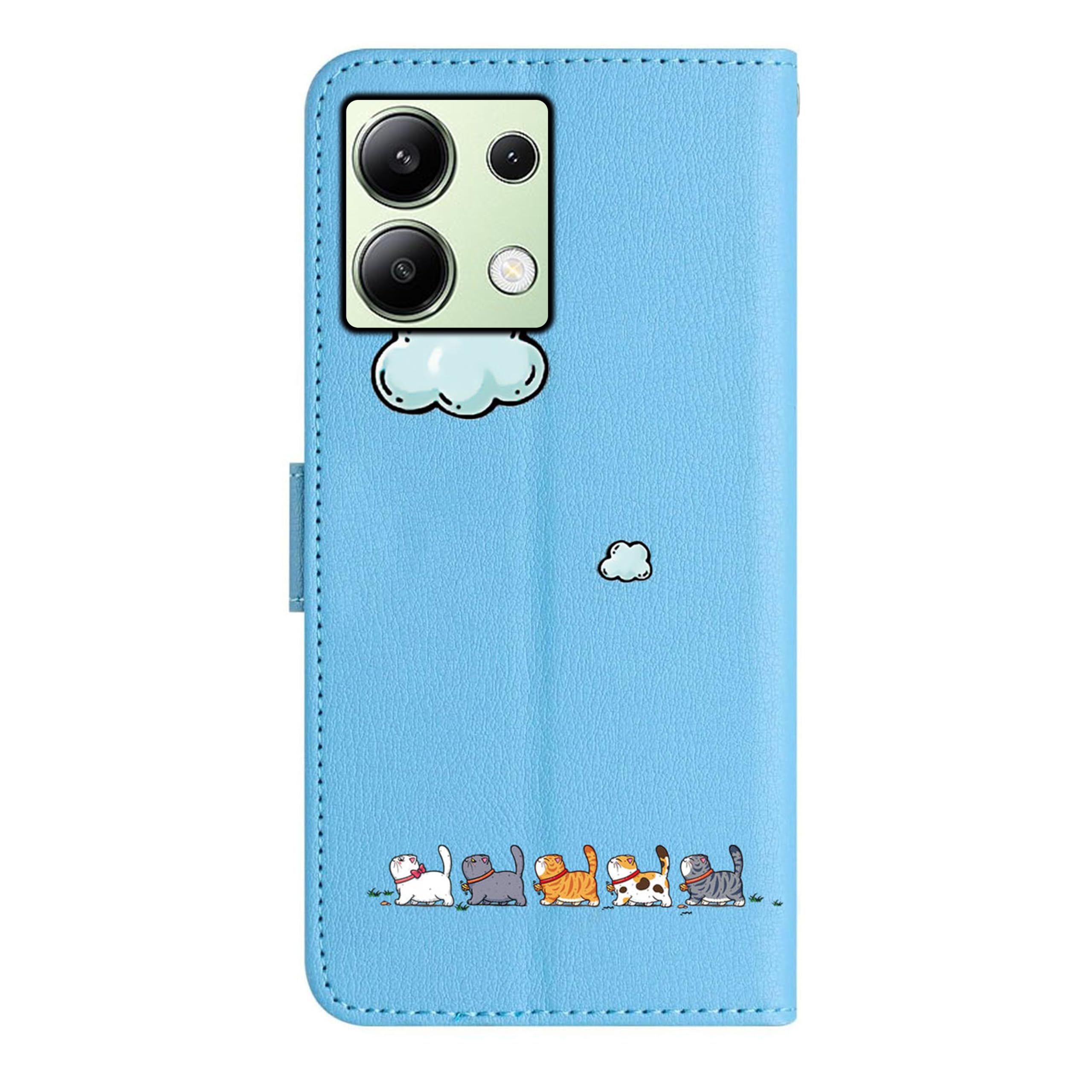 FALUWONRU Case for Xiaomi Redmi Note 13 4G,Colorful Lovely Cats Leather Flip Phone Case Wallet Cover with Creative Magnetic Protective Shockproof TPU Shell,Kickstand,Card Slots - Image 2
