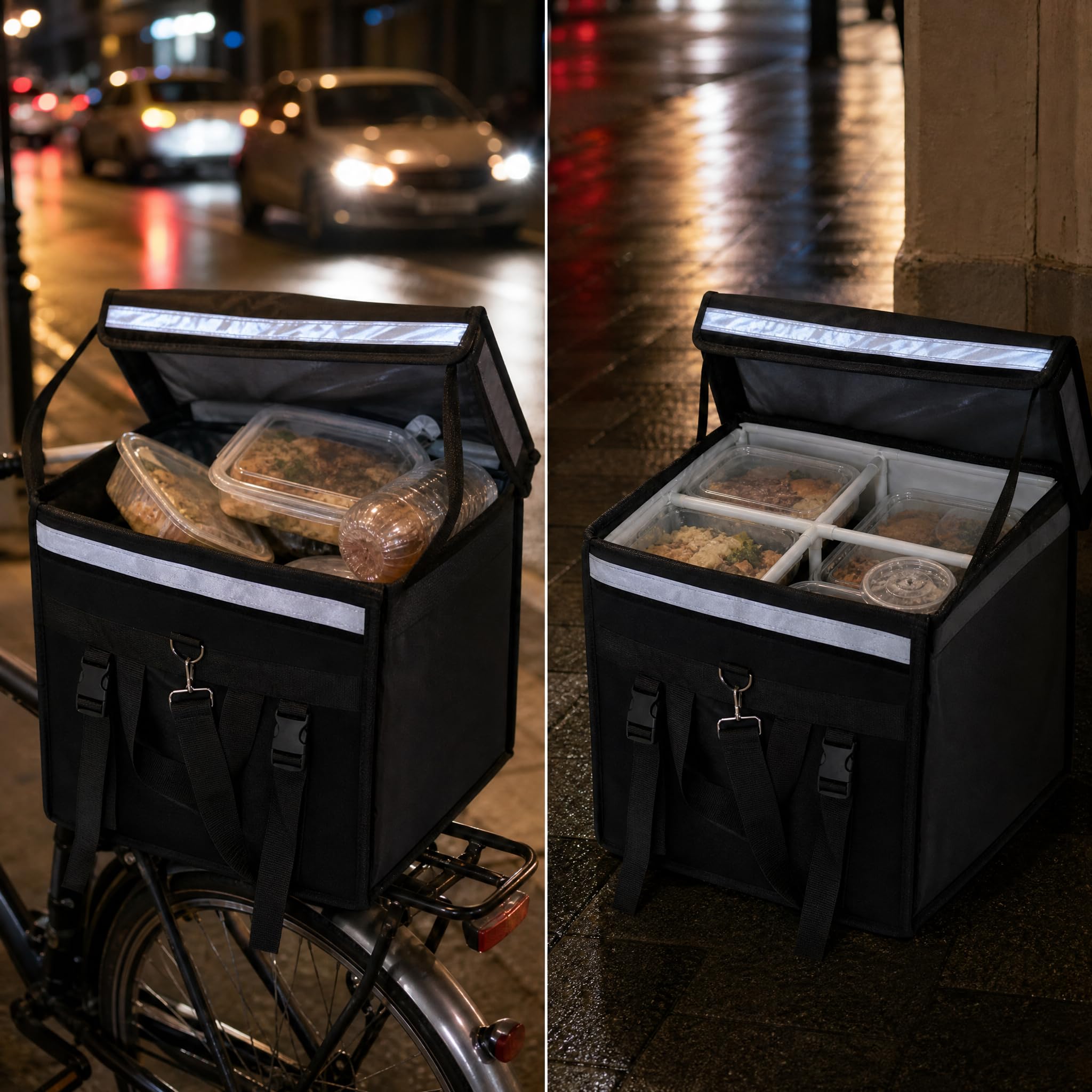 Sac Livraison Isotherme Alimentaire, 48L + séparateur