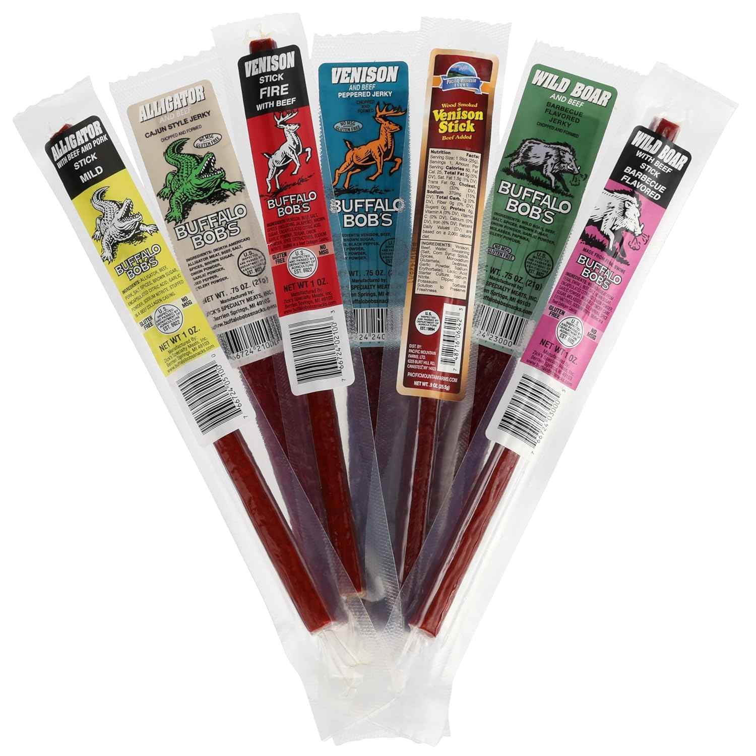 Jerky Dynasty Swamp Mix - 12-Piece Jerky Snack Variety Pack with Beef, Venison, Wild Boar & Alligator - Bold, High-Protein Snacks for Outdoor Adventures, Gatherings & On-the-Go