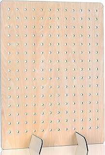 Wooden Pegboard Display Stand Retail Rack - Necklace Holder Earring Display Stands for Selling and Craft Shows - Jewelry, Pin, Stickers & Keychain Peg Board, 17" x 13"