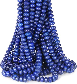 ICAI 1 Strand 5x8mm Natural Lapis Lazuli Stone Rondelle Spacer Loose Beads for DIY Jewelry Making
