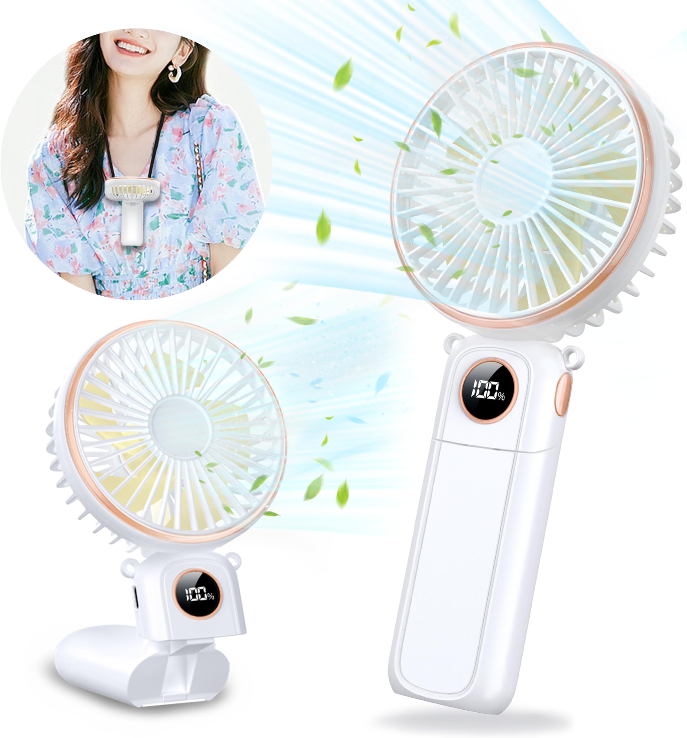 Amazon | Lamiishop ハンディファン 扇風機 ハンディ 手持ち扇風機【20dB静音・強力送風】携帯扇風機 5段階風量調整 ...