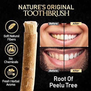 SEWAK AL-FALAH Miswak (Traditional Natural Toothbrush) - 10 Pack - Individually Vacuum Sealed for Long-Lasting Freshness Traditional Oral Care for Deep Cleaning, Whitening, and Plaque Defense