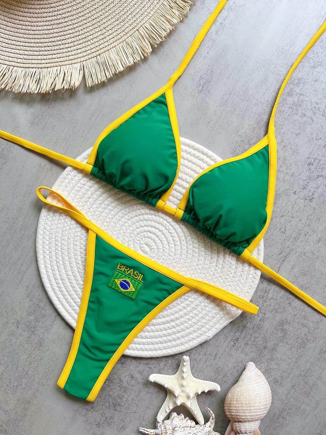 Brazil Mexico Jersey Y2k Halter Bikini Sets Cute 2 Piece Sexy Swimsuit Beach Sets Women Summer
