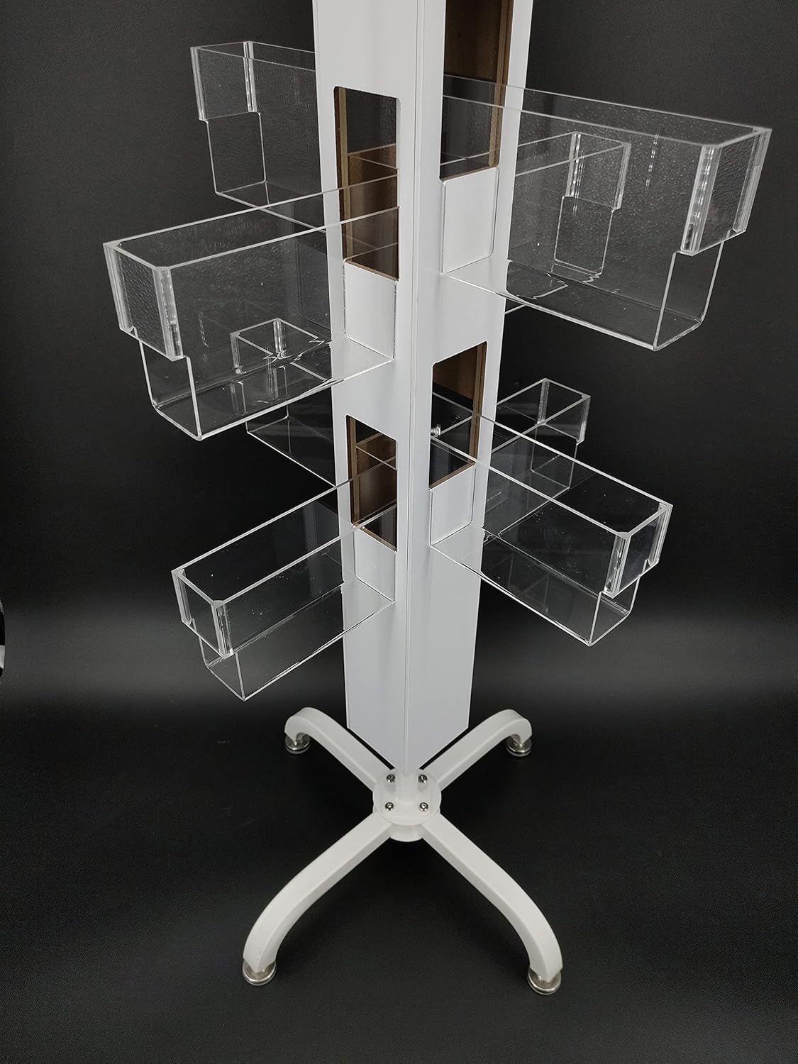 FixtureDisplays® Greeting Card Rack Clear Plexiglass Spinner Retail Spin Rack DVD CD Book Stand 6.25“ Wide Pocket 8.5" High 20 Pockets 10024