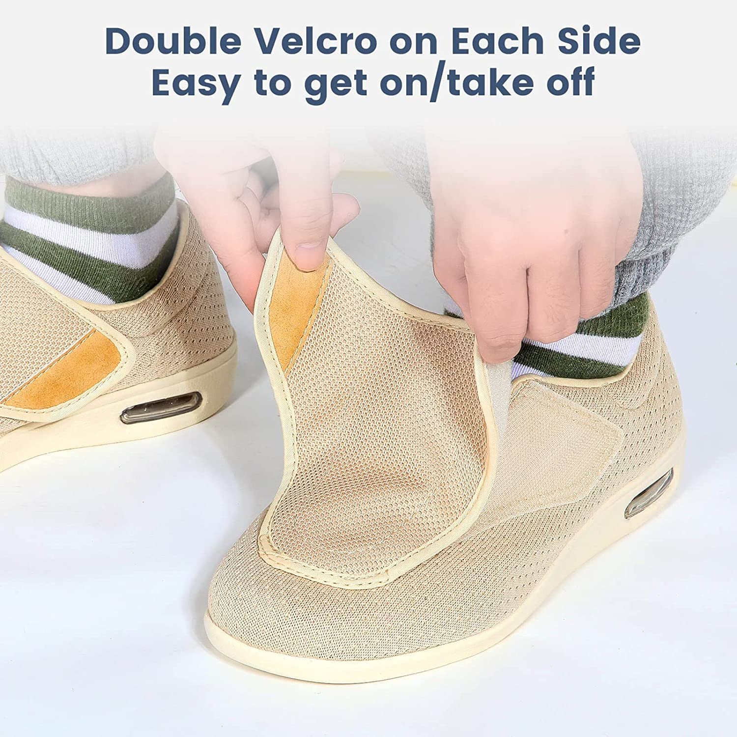 Femme Chaussons Diabétiques Chaussure Réglable Orthopédique Sandales Bout Ouv