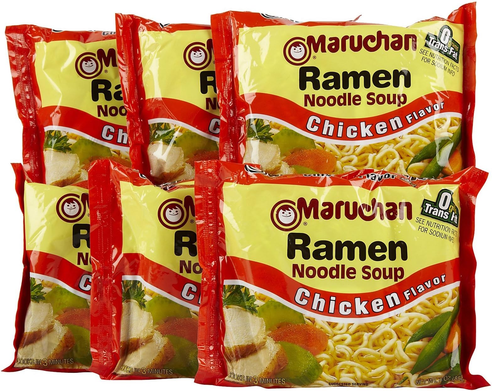 Maruchan Ramen Chicken Flavor - 3 oz - 6 Pack