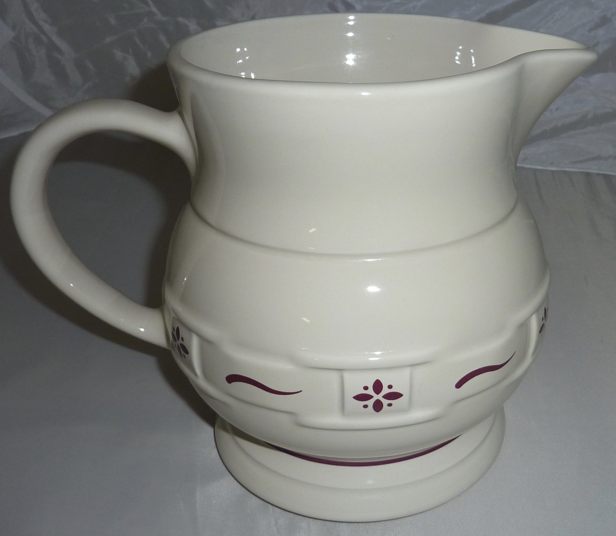 Longaberger Pottery Woven Traditions Blue Pitcher Retired USA Ma Our