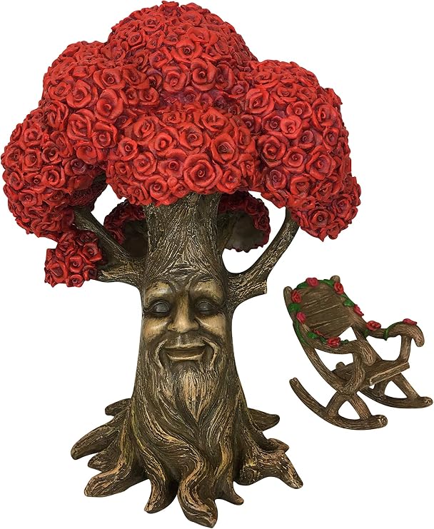 GlitZGlam Fairy Garden Miniature Tree: Mr. Rose The Red Rose Tree of Azar (9 Inch Tall) for The Garden Fairies and Gnomes. Part of The Beautiful Azarian Collection. A Fairy Garden Accessory