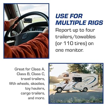 TST 507 Tire Pressure Monitoring System with 2 Cap Sensors and Color Display for Metal/Rubber Valve Stems by Truck System Technologies, TPMS for RVs, Campers and Trailers