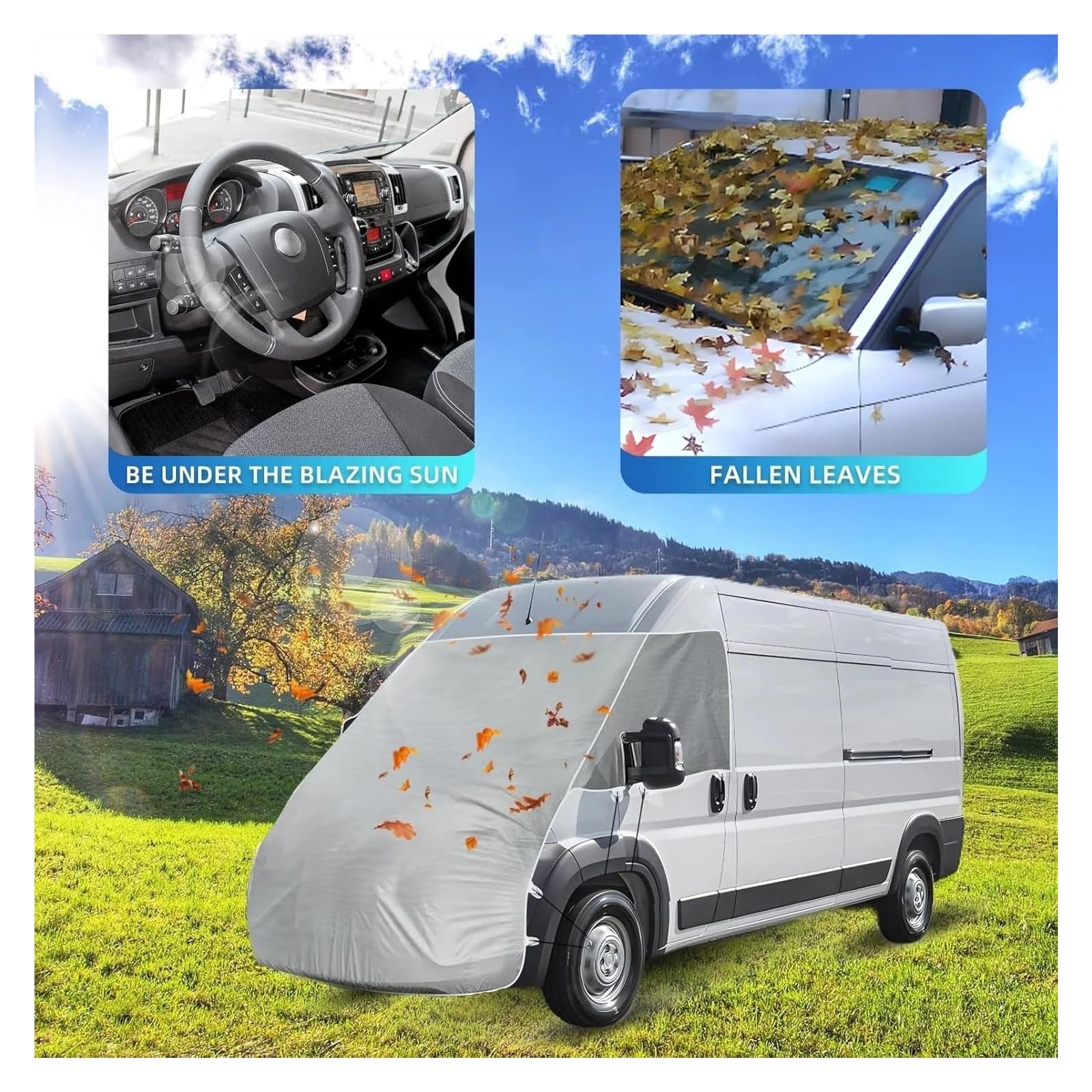 Couverture Complète Capot Moteur Pare-Brise Protection Camping-Car pour Fiat pour Ducato pour Peugeot pour Boxer 2006 Pare Soleil
