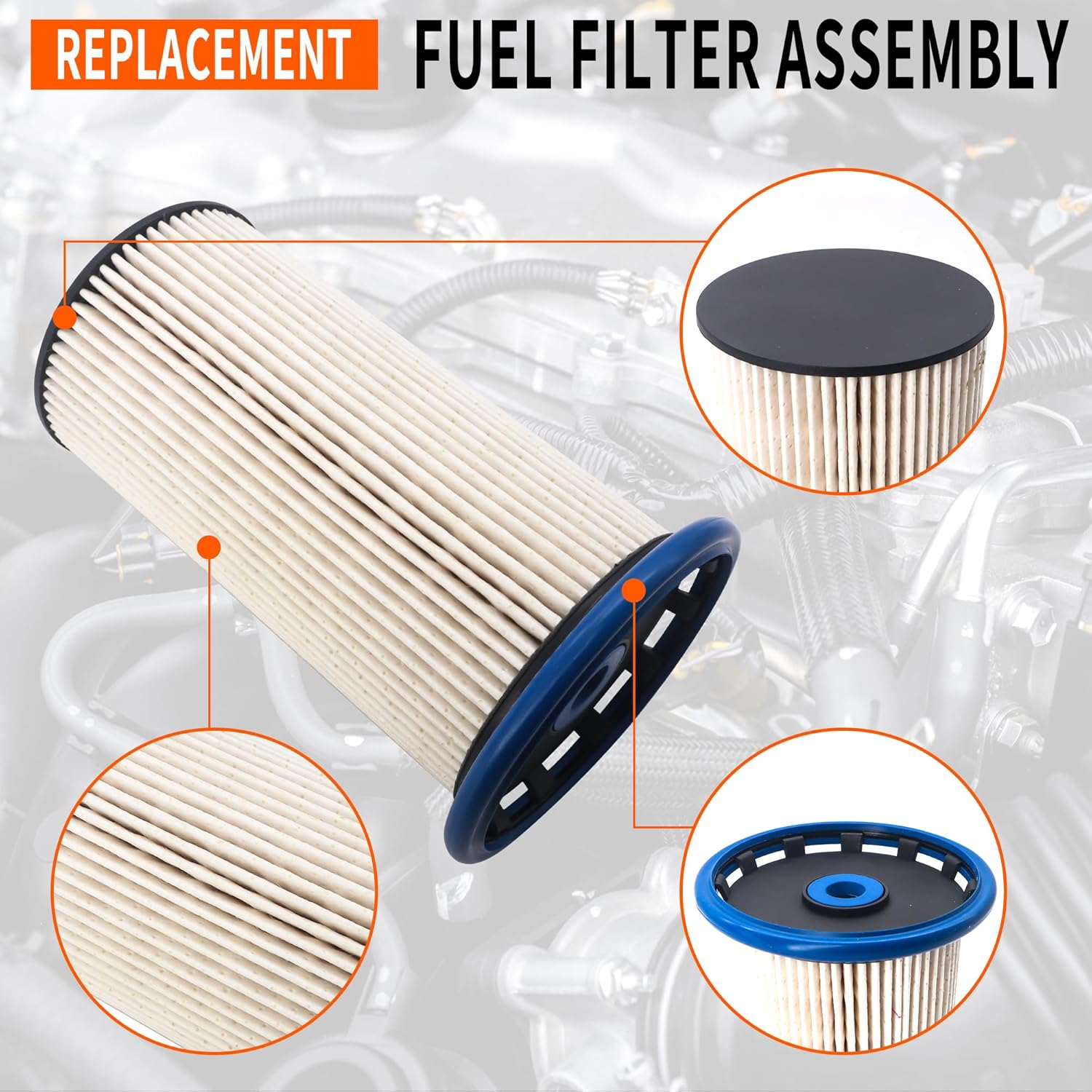 Diesel Fuel Filter DF99187 Compatible with Volkswagen Passat Jetta Golf SportWagen Golf Beetle 2015 2L, Compatible with Audi A3 2015 2016 2L