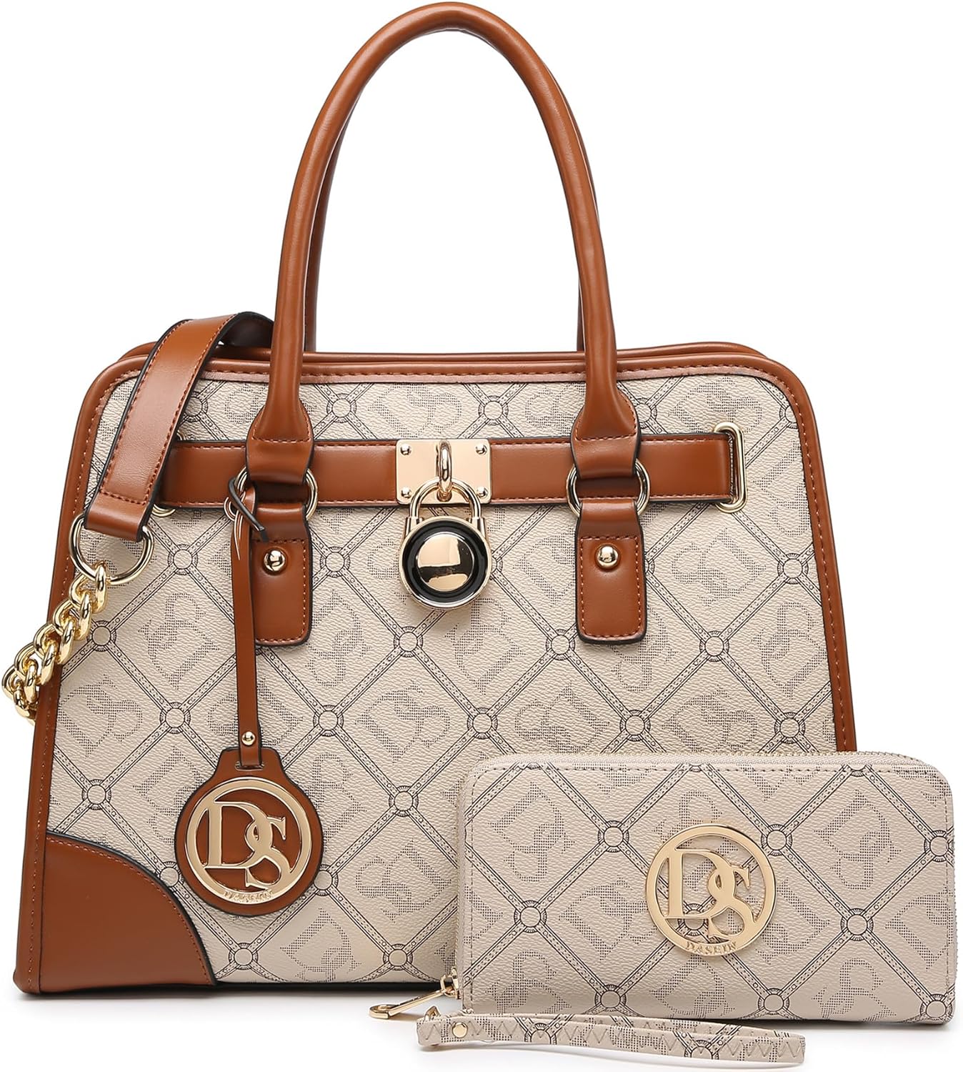 Dasein Women Handbags Top Handle Satchel Purse Shoulder Bag Hobo Bag Work Bag Set 2pcs