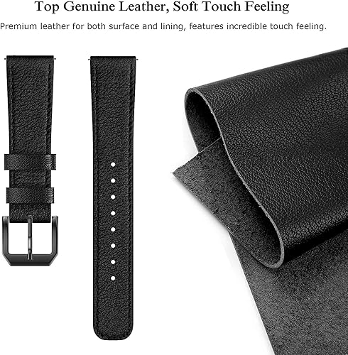 Vista 12 de Correa de piel compatible con Samsung Galaxy Watch 3 de 41 mm / Galaxy Watch Active de 40 mm / Active 2 44mm / Galaxy Watch de 42 mm, 20 mm de piel
