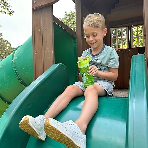 Miniatura 9 de Zak Designs Bluey Atlantic - Botella de agua para niños para la escuela o viajes, botella de agua de plástico duradero de 16 onzas con popote, asa y