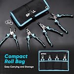 SHALL Snap Ring Pliers Set, 4-Piece Heavy Duty 7" Snap Ring Pliers, Snap Ring Pliers with 5/64" Tip, Inverted Ring Remover Bracket Pliers with Portable Case