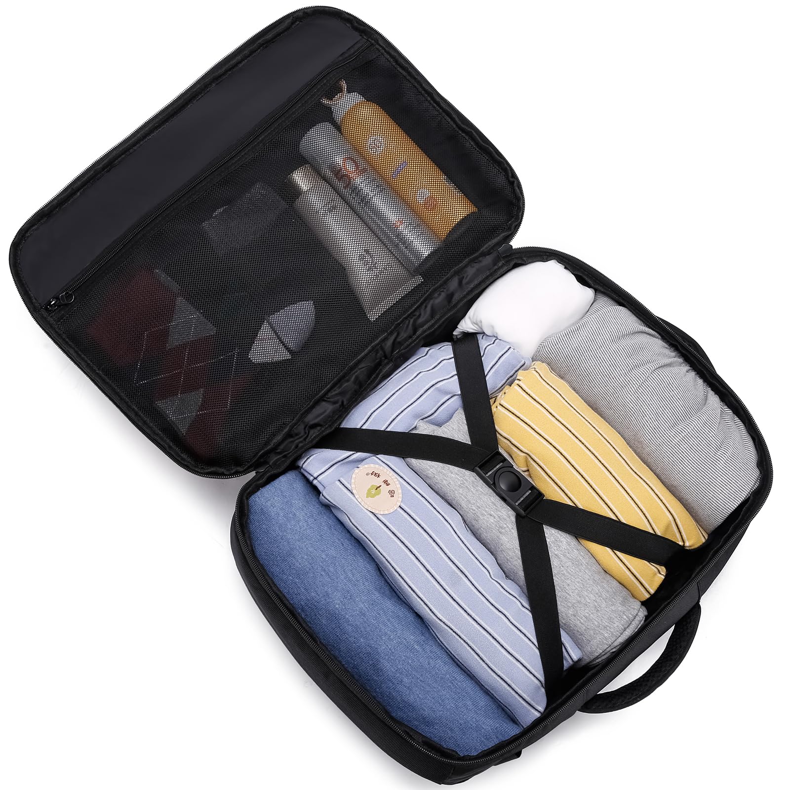 Bagaż Podręczny 40x30x20, Plecak Podróżny Męski i Damski do Ryanair, Wizzair, Vueling,Eurowings,Easyjet,24L Cabin Bag Travel Backpack do Pracy, Biznesu i Podróży Bagaż Laptopa 15.6 Cali, Czarny