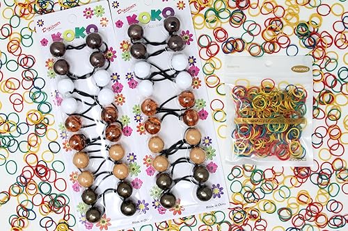 Miniatura 2 de KOKO - Priemum - 16 lazos para el pelo de burbujas. Lazos elásticos de 0.709 in para cola de caballo de burbujas. Accesorios elásticos coloridos