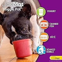 Vista 4 de LICKIMAT Yoggie Pot - Distracción, diversión y enriquecimiento. Dispensador de golosinas de lamer de goma duradero para todos los tamaños de perros