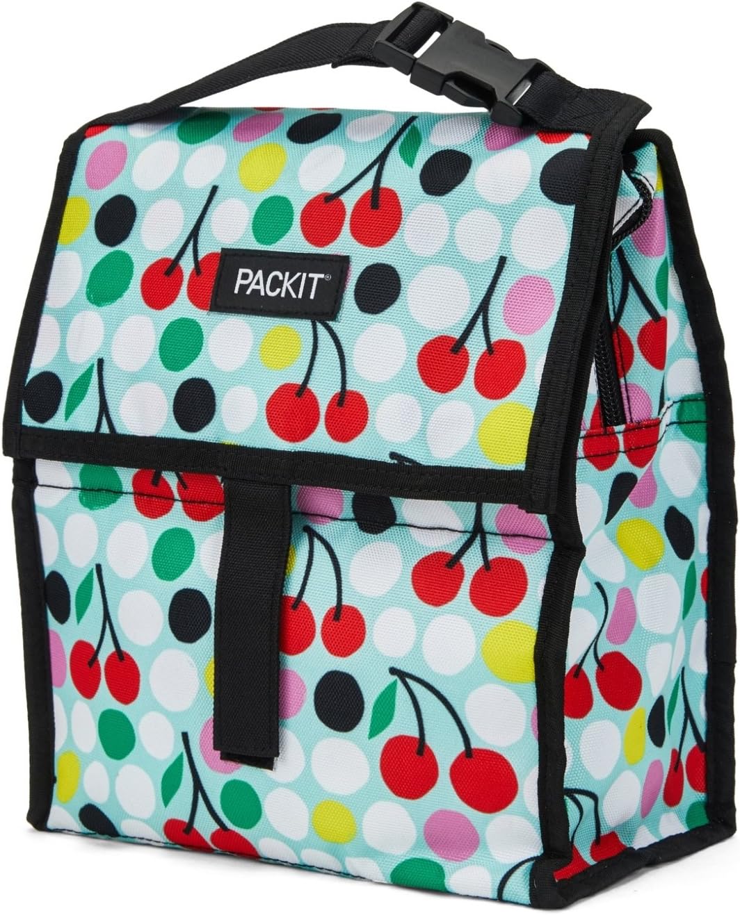 PackIt Freezable Lunch Bag with Zip Closure, Cherry Dots