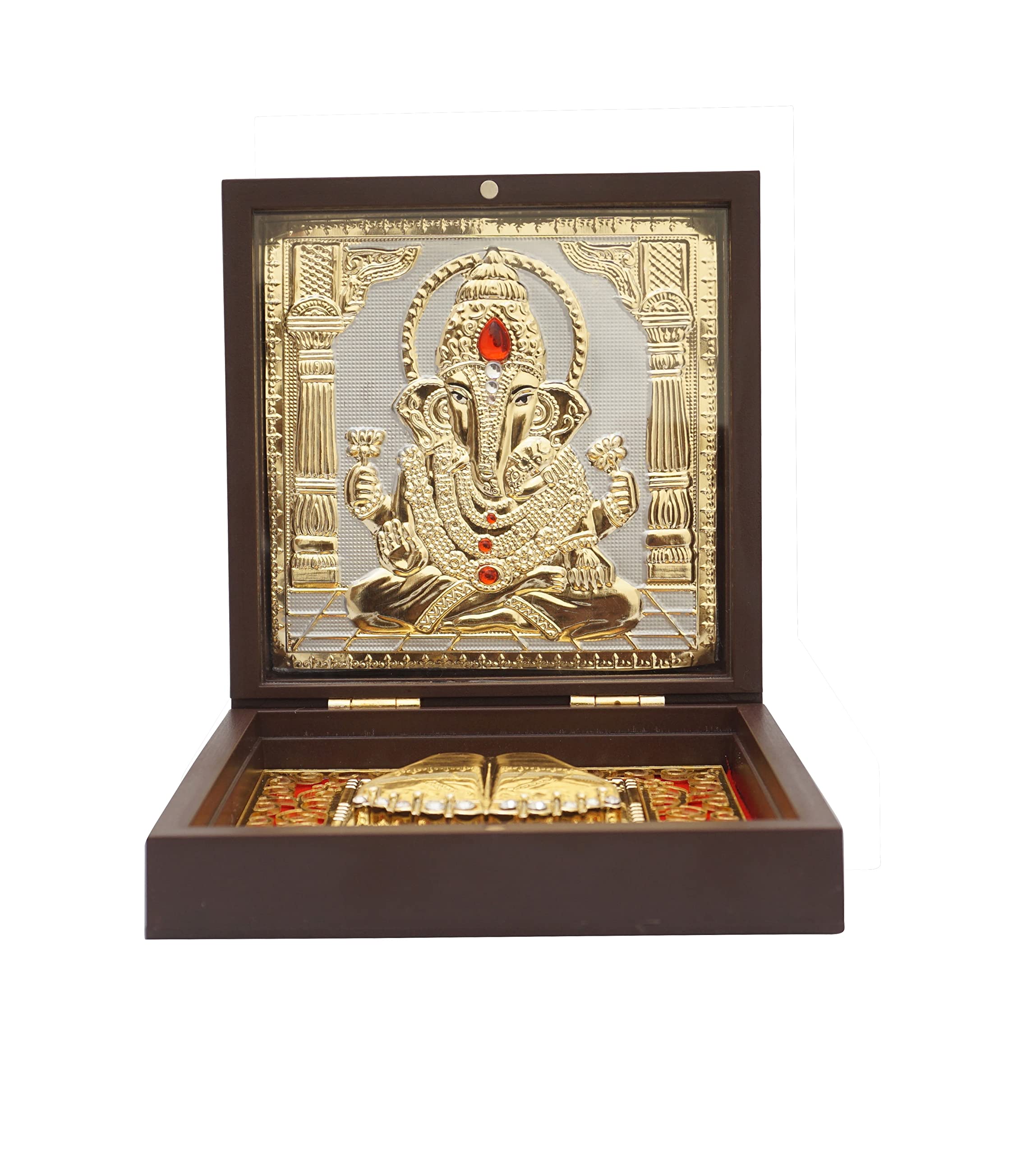 Idolkart Ganesh Pocket Temple - 24K Gold & Silver -7