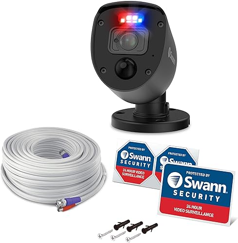 Miniatura 5 de Swann Cámara bala de luces intermitentes negras 1080p (complemento)