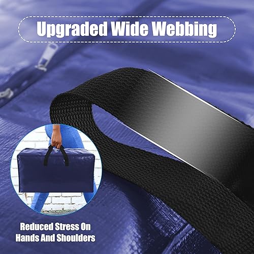 Miniatura 2 de SWEET DOLPHIN Paquete de 6 bolsas de mudanza extra grandes con cremalleras fuertes y asas de transporte, bolsa de almacenamiento resistente para