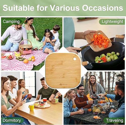 Miniatura 4 de Inicio Mini tabla de cortar pequeña tabla de cortar frutas tablero de madera de bambú sólido para dormitorio infantil bebé conjunto de 2