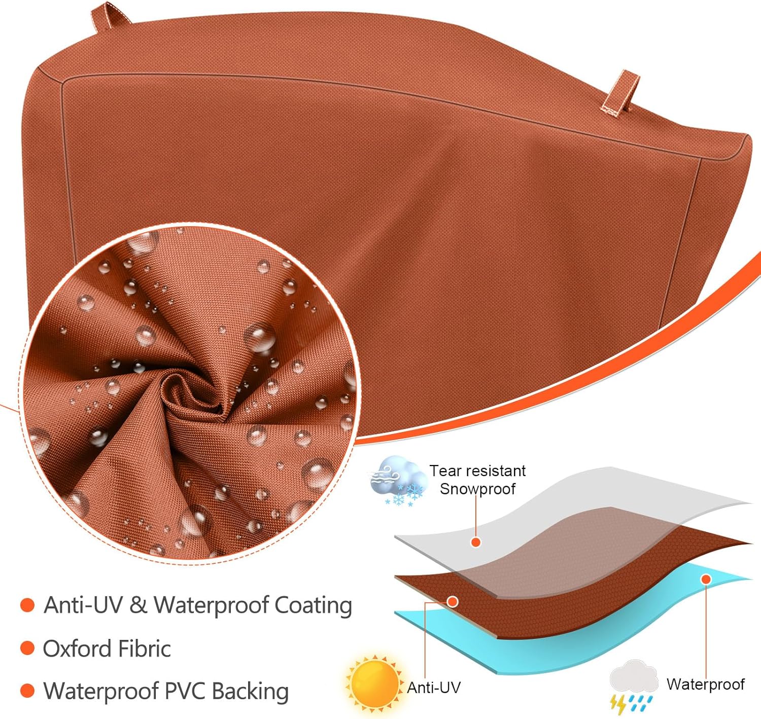 QuliMetal Grill Cover for Rectec RT-B380 & RT-B380X, Rec tec 380 380X Bullseye Deluxe Wood Pellet Grills - Heavy Duty Waterproof Fade Resistant Outdoor BBQ Grill Cover with Elastic Drawstring,Brown