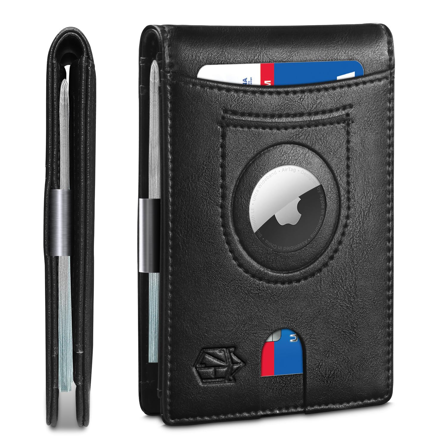 Zitahli Men's Wallets Airtag Holder Slim Rfid Leather with Gift Box
