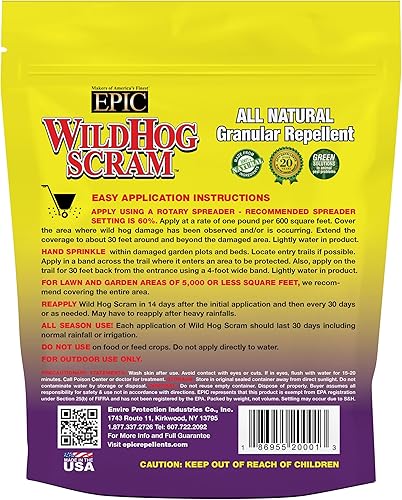 Miniatura 2 de Epic Wild Hog Scram - Repelente granular natural, bolsa de 10 libras