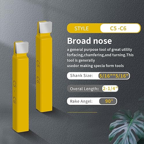 Miniatura 6 de SENDUO 38 herramientas de corte de torno de metal de 516 pulgadas juego de herramientas de corte de punta de carburo C-6 kit de herramientas de