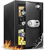 Vista 1 de TOTOY 3.5 Cu Ft Large Safe Box For Home Documents with Emergency Battery Box - Steel Fireproof Security Safe Lock Box with Electronic Keypad, LED