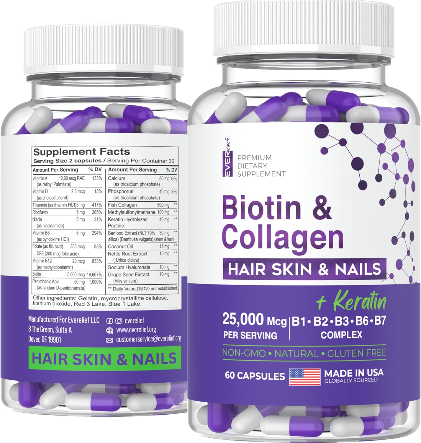 Buy Biotin Vitamins for Hair Skin and Nails with Collagen and Keratin