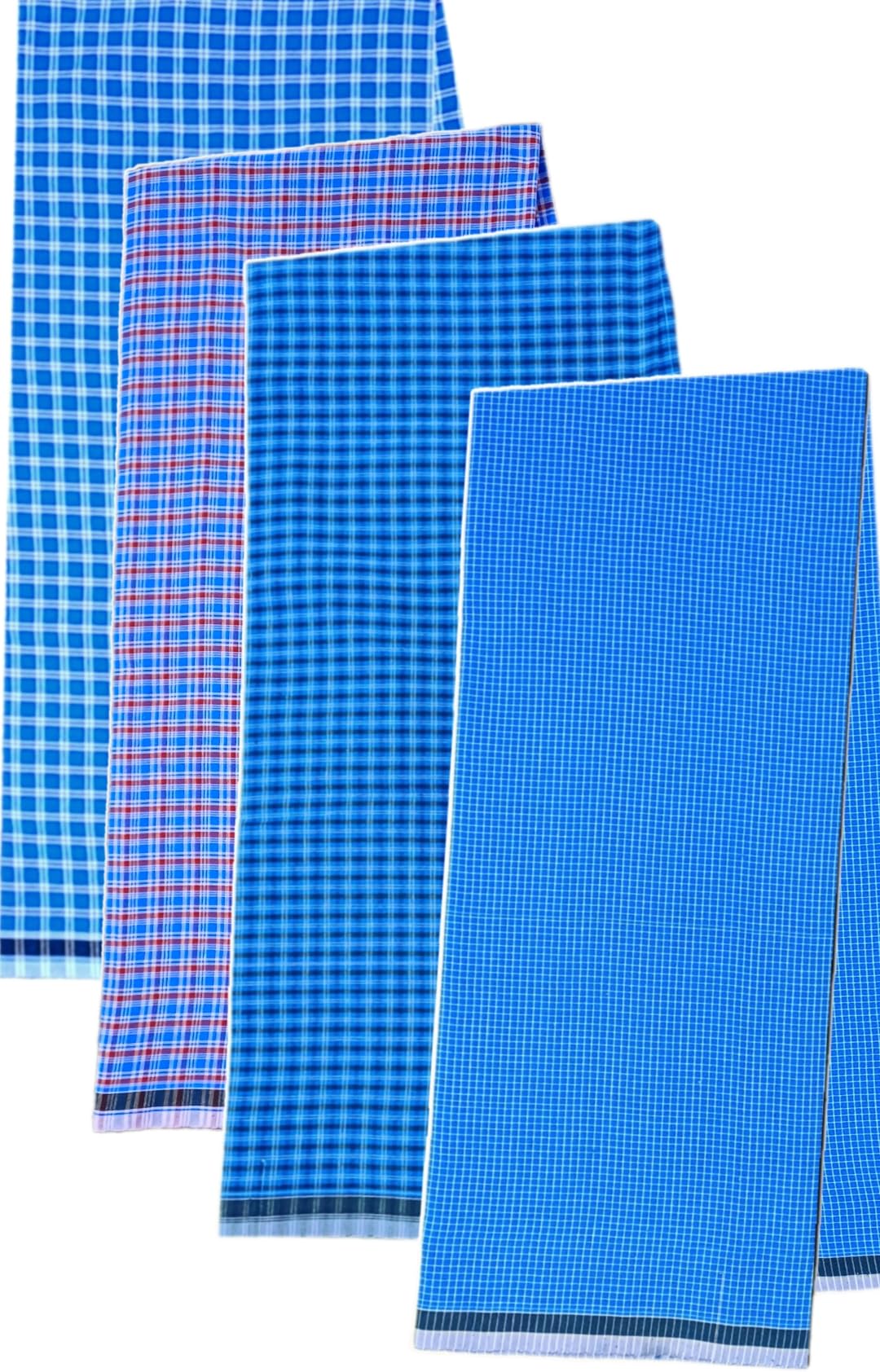 STAR Cotton Checks Lungis 2 Meters 4 Pcs-image-30