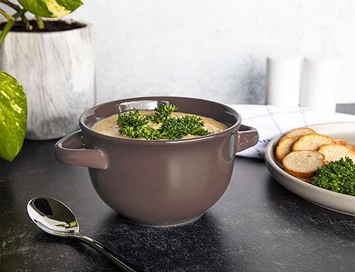 Miniatura 4 de Kook, Crocks, cuencos aptos para horno, tazas de sopa, cuencos de cerámica, lavavajillas, microondas, juego de 4, 18 onzas (malva)