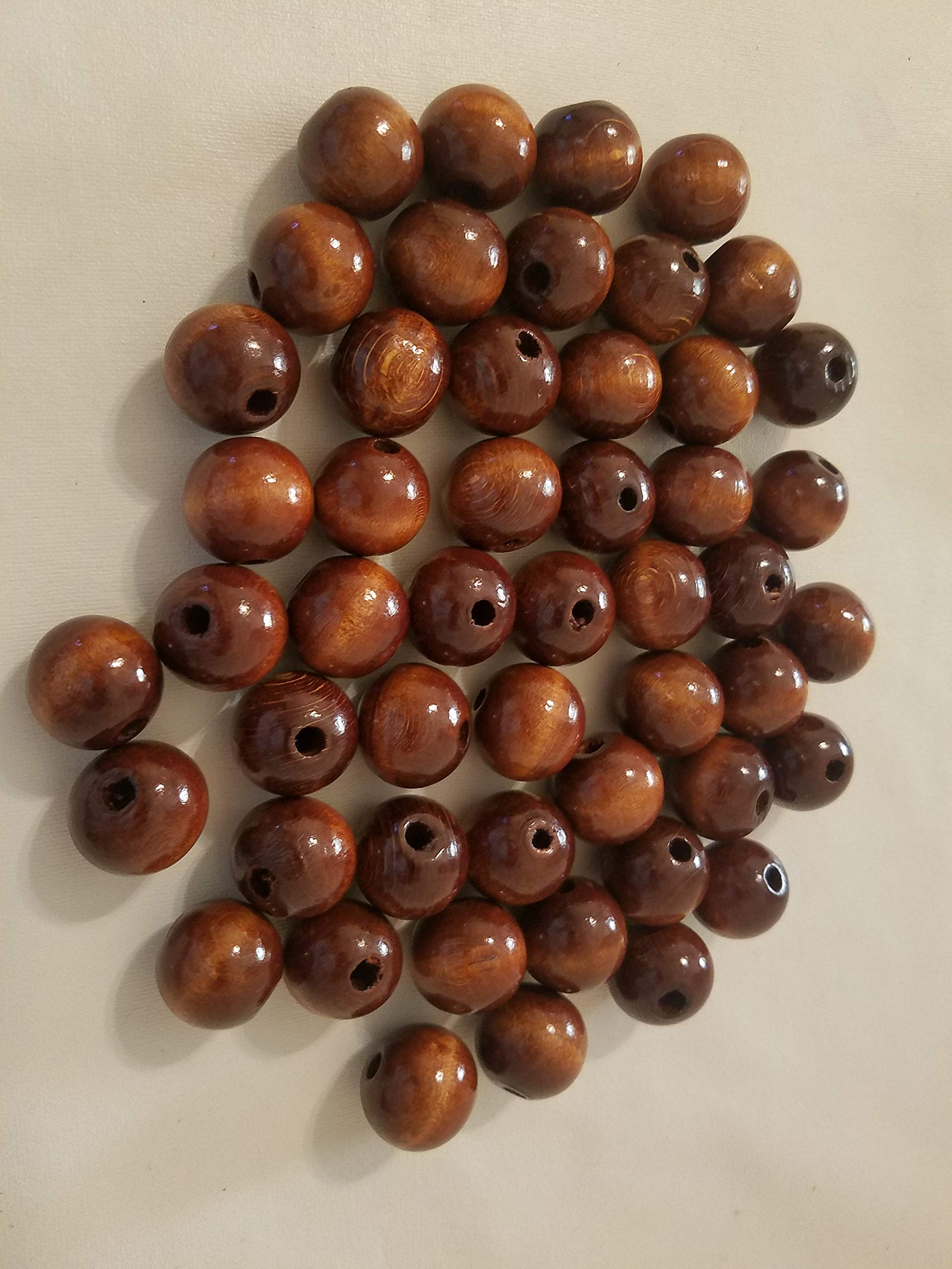 22mm Maple Round Wood Macrame Beads, 50 Count