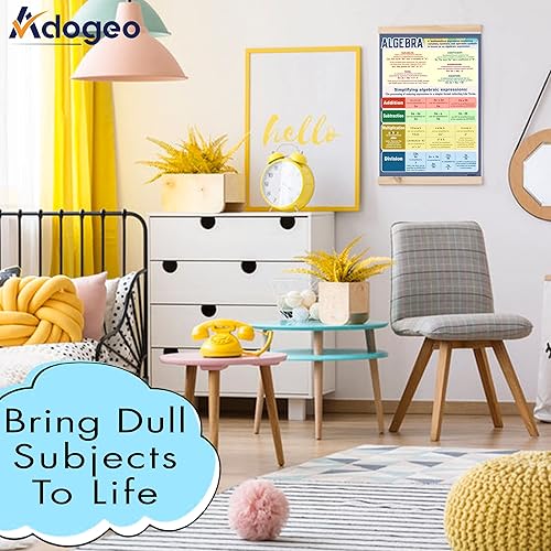 Miniatura 4 de ADOGEO Póster de álgebra matemáticas, suministros educativos para profesores, artículos imprescindibles para el aula, suministros de exhibición de