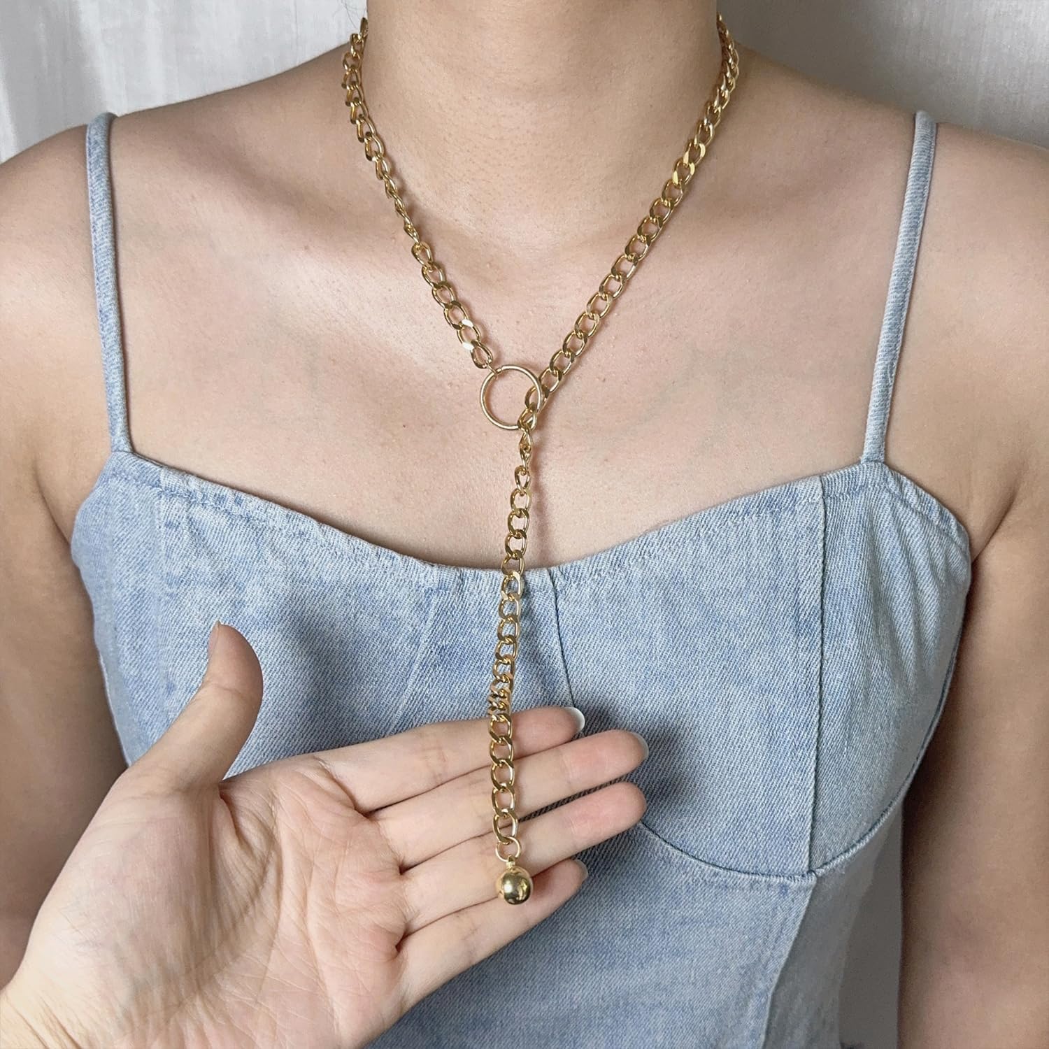 Slip Chain Necklace for Women - O-Ring Pendant, Sphere, Goth Adjustable  Lariat Y-Necklace, Long Link Chunky Choker for Women Men, Metal, No  Gemstone : Amazon.com.au: Clothing, Shoes & Accessories