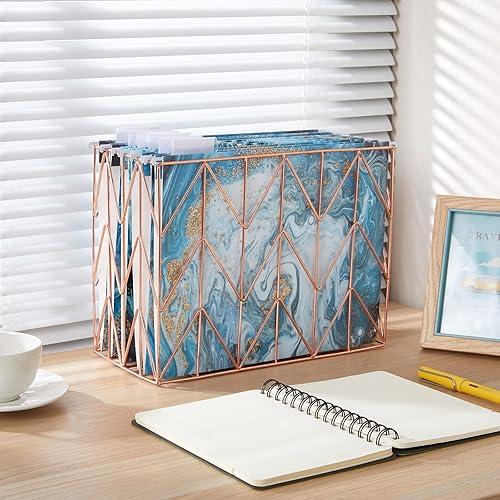 Miniatura 6 de Y YOMA Paquete de 6 carpetas decorativas colgantes de tamaño carta bonita carpeta colgante de mármol bonito organizador de carpetas de archivos para