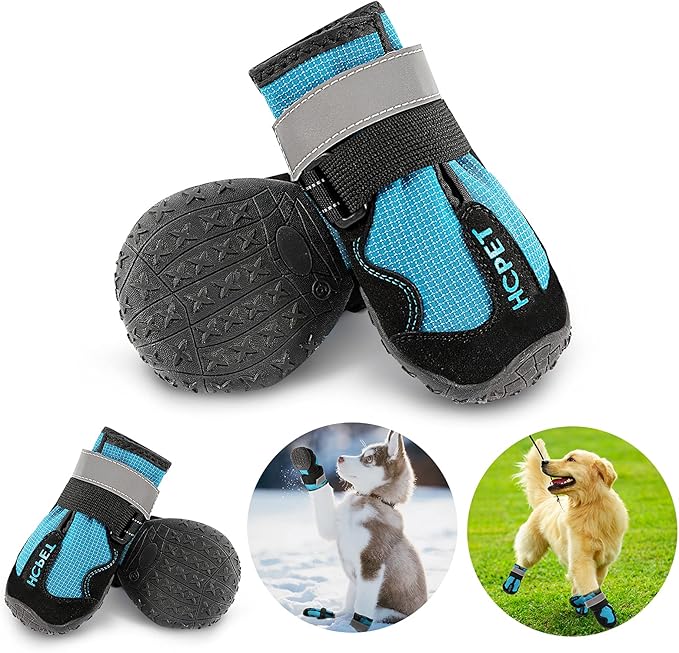 COMSLE Dog Boots Shoes for Injured Paws Waterproof, 4Pcs/Set Dog Paw